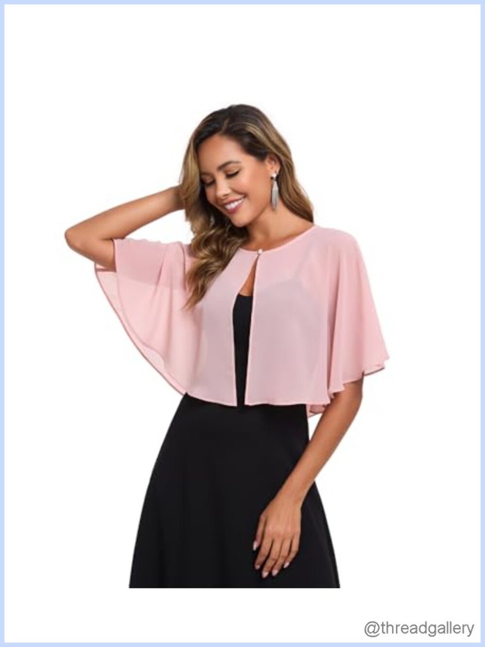 Chiffon Capelet Shawl Wrap for Evening Dress Wedding Bridal Cover Up